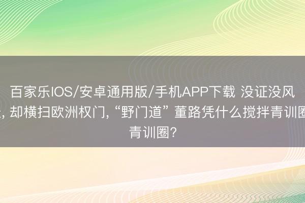 百家樂IOS/安卓通用版/手機(jī)APP下載 沒證沒風(fēng)景， 卻橫掃歐洲權(quán)門， “野門道” 董路憑什么攪拌青訓(xùn)圈?
